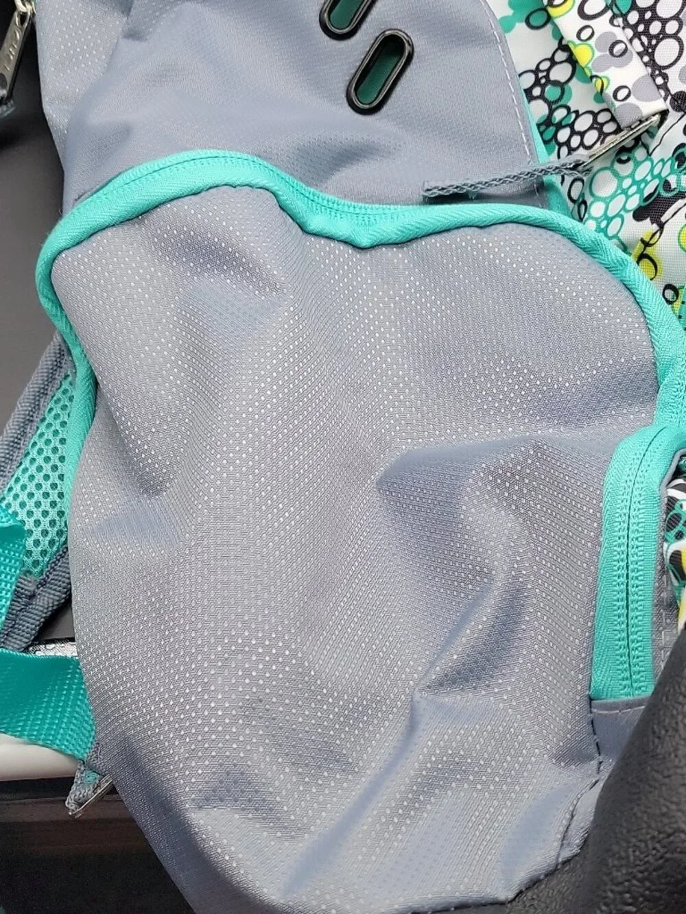 Fuel Large Backpack, Gray Teal Multicolor, Zip, Padded Straps, Pockets, School